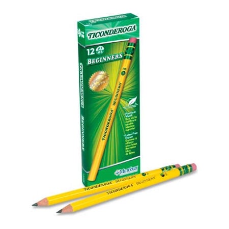 Dixon Ticonderoga Dixon Ticonderoga Beginners Woodcase Pencil With Eraser, Yellow Barrel, Dozen 13308